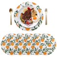 thumbnail image 5 of Ryvnso Orange Fruits Round Plate Mats Dining Table Placemat Set of 4 for Holiday Decoration, 5 of 7