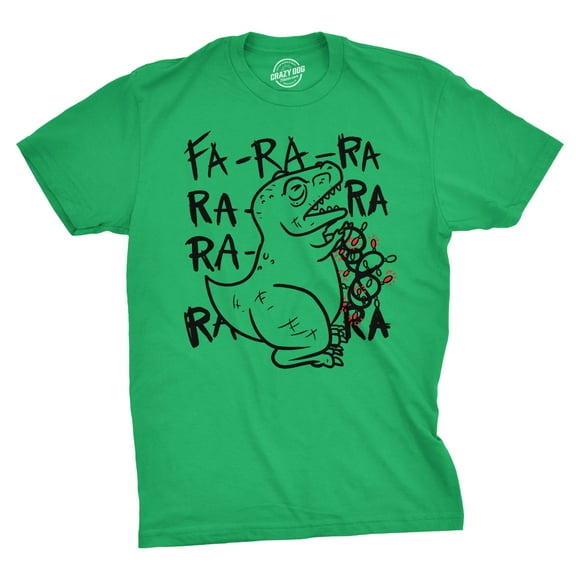 Mens Fa Ra Ra Ra Ra Trex Christmas Lights Funny Holiday Dinosaur T shirt Graphic Tees
