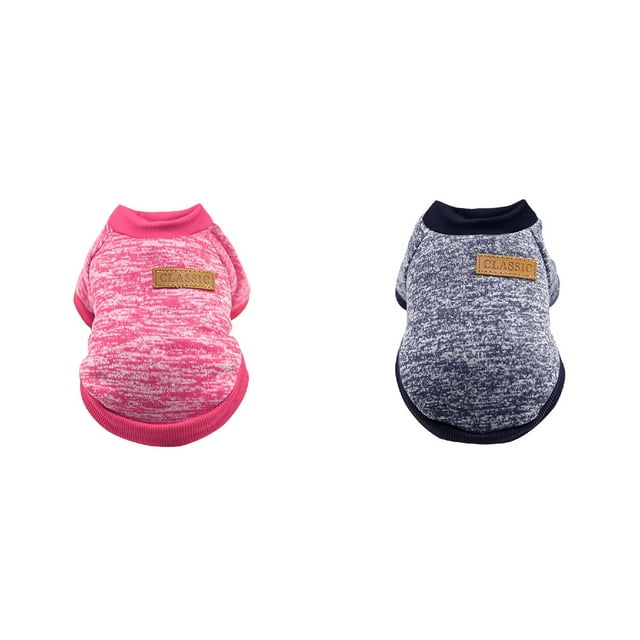 (2-Pack) Rinsvye Pet Dog Puppy Classic Clothes for Dogs Small Sweater Fleece Sweater Clothes Dog Sweater Warm Sweater Winter