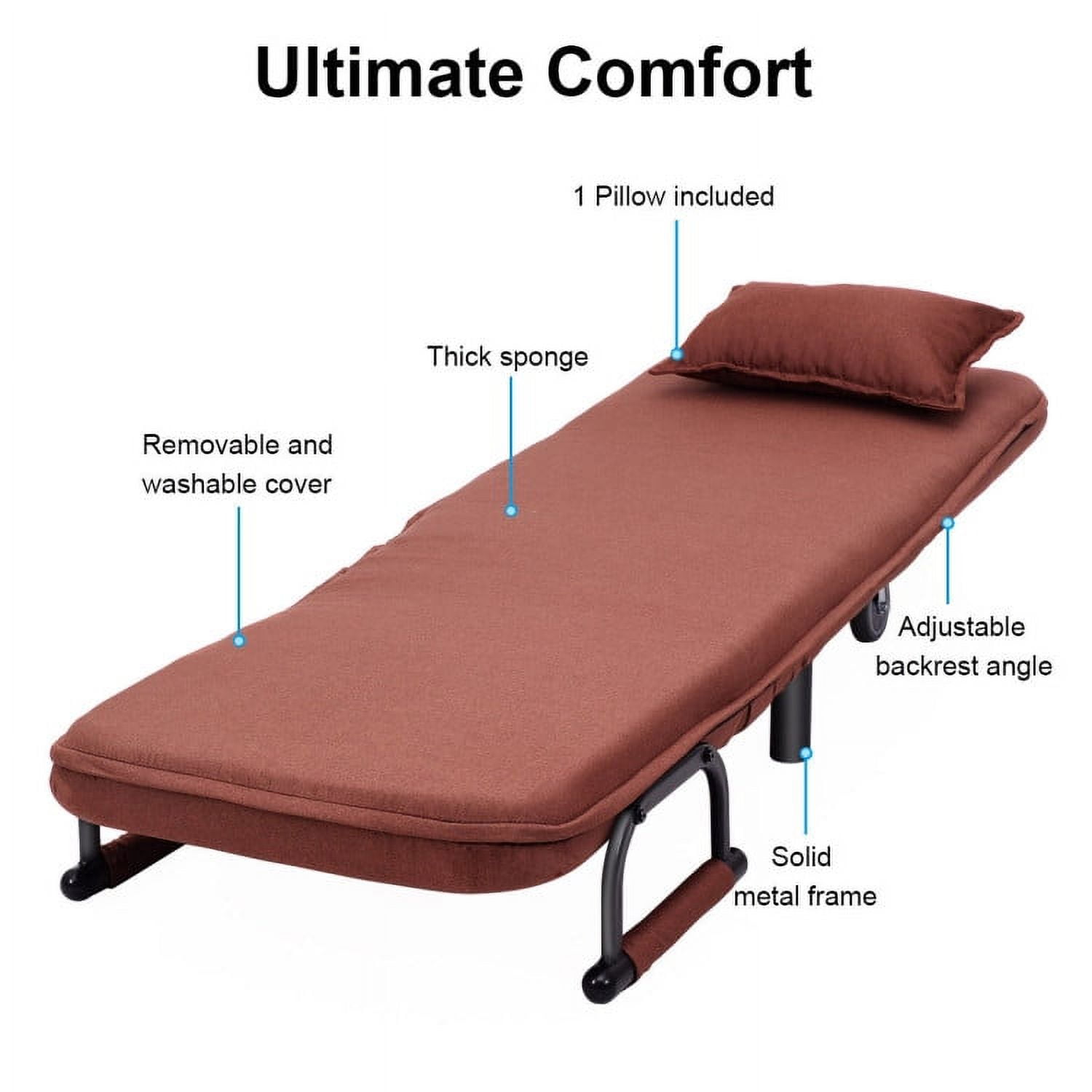 Finihen Single Person Sofa Bed, Sleeper Chair, Convertible Lounge Couch, Folding Sofa Arm Chair, Convertible Folding Leisure Recliner Sofa Bedï¼for Home, Office, Coffee