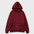 thumbnail image 4 of DLfVUB Mens Zip Up Hooded Sweatshirt Long Sleeve Casual Solid Color Hoodie with Pocket Drawstring Fall Winter Outdoors Sweatshirts Tops Wine XXXL, 4 of 6