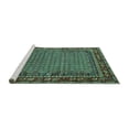 thumbnail image 2 of Ahgly Company Machine Washable Indoor Square Oriental Turquoise Blue Industrial Area Rugs, 8' Square, 2 of 4