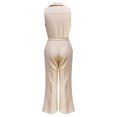 thumbnail image 5 of LEKWK Wide Leg Trousers Women Slim Fit Sleeveless Jumpsuit Wide Leg Dress Pants Belted Waist Business Pants for Women Elegant Office Work Pants Outfits, 5 of 6