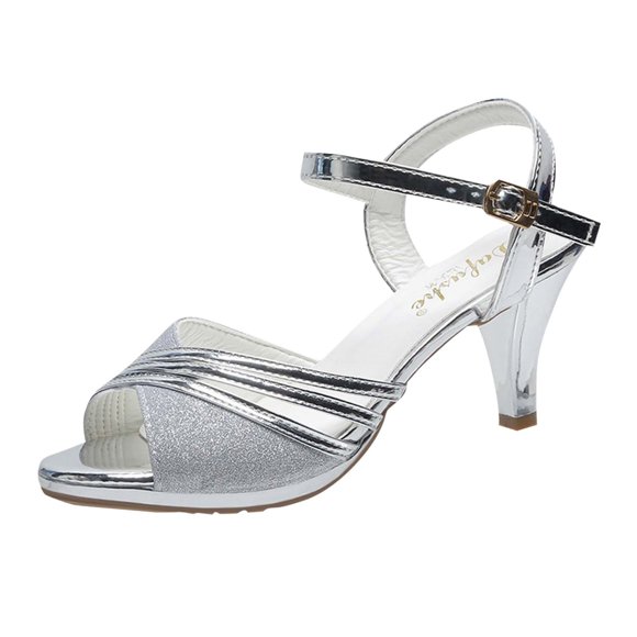sandals with heels women's summer sandals Womens Fashion Casual Fish Mouth Buckle Spring And Summer Fashion High Heel Sandals high heel shoes
