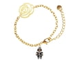 thumbnail image 2 of Delight Jewelry Silvertone Pilgrim Boy Gold-tone Flower Link Chain Bracelet, 6.75"+2" Extender, 2 of 4