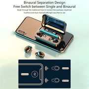 TWS Bluetooth 5.0 Wireless Earbuds Bluetooth Earphones with Mic 5D Stereo Earphones IPX7 Earphones With Charging Box Power Bank Black