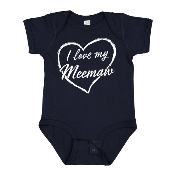 Inktastic I Love My Meemaw in White Chalk Heart Boys or Girls Baby Bodysuit