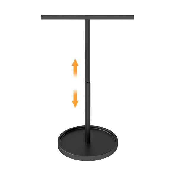 Soporte para toallas de mano STWWO, ajustable, retráctil, en forma de T, negro