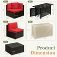 thumbnail image 7 of Devoko 8 Pieces Fire Pit Seating, Outdoor Sectional Rattan Sofa Patio Conversation Set with 50,000 BTU Propane Fire Pit Table, Red, 7 of 7
