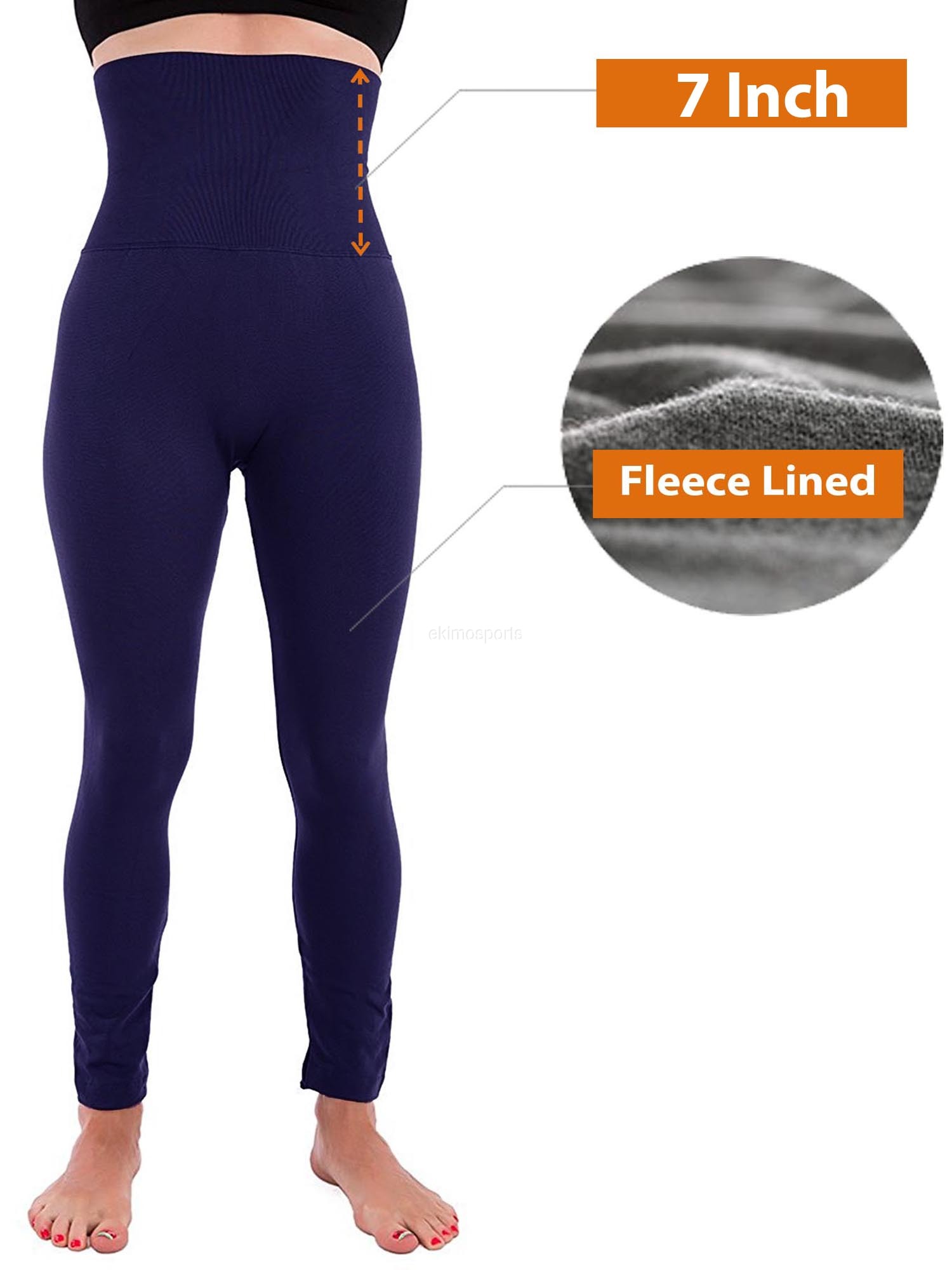 High Waist Tummy Control Full Length Legging Compression Top Pants Fleece Lined Plus Size XL 2XL - image 3 of 4