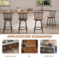 thumbnail image 5 of Homy Casa Comfortable Swivel Bar Stools Set of 3, Adjustable 24"-29" Counter Height Chairs with Backrest for Kitchen Island and Home Bar, Brown, 5 of 9