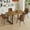 Dark Wood Table+4 Brown Chairs(2), variant on JUFU 7 Piece 55'' Wood Dining Table Set with 6 Brown Fabric Chairs, Modern Kitchen Table for Dining Room