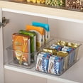 thumbnail image 4 of Vtopmart Food Storage Organizer Bin with 4 Compartment , Clear Plastic Pantry Organizing Bins, for Spice Packets, Snacks, Pouches, Set of 4, 4 of 7