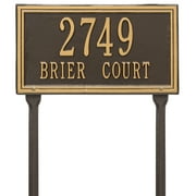 Double Line Standard 2-Line Lawn Plaque in Bronze and Gold
