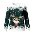 thumbnail image 4 of oqasdz Christmas Girls Sweatshirt Oversized Cartoon Deer Graphic Crew Neck Long Sleeve Sweatshirt Pullover Party Holiday Casual Cozy Snug Fit Daily Wear, 4 of 4