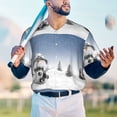 thumbnail image 6 of Balery Snowman And Christmas Tree Baseball Jersey for Men Casual Button Down Shirts Short Sleeve Active Team Sports Uniform-Small, 6 of 9