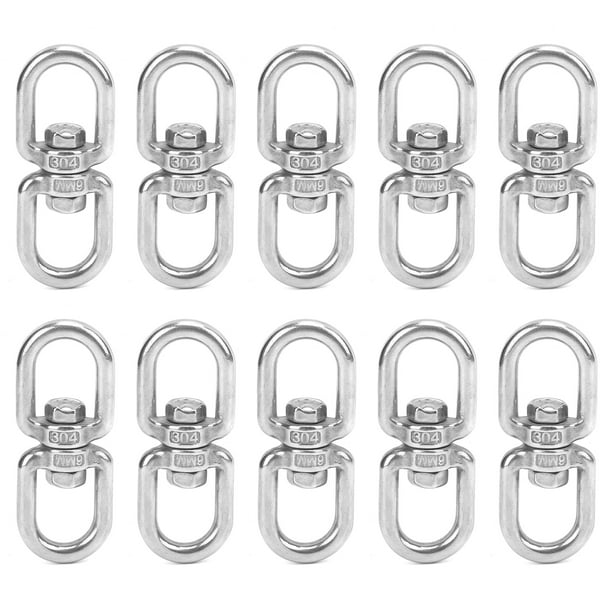 Double Ended Swivel Eye Hook, 10Pcs Swivel Hooks M6 Double Ended 8-Shaped  Connector For Fishing Replacement For Swivel Shackle
