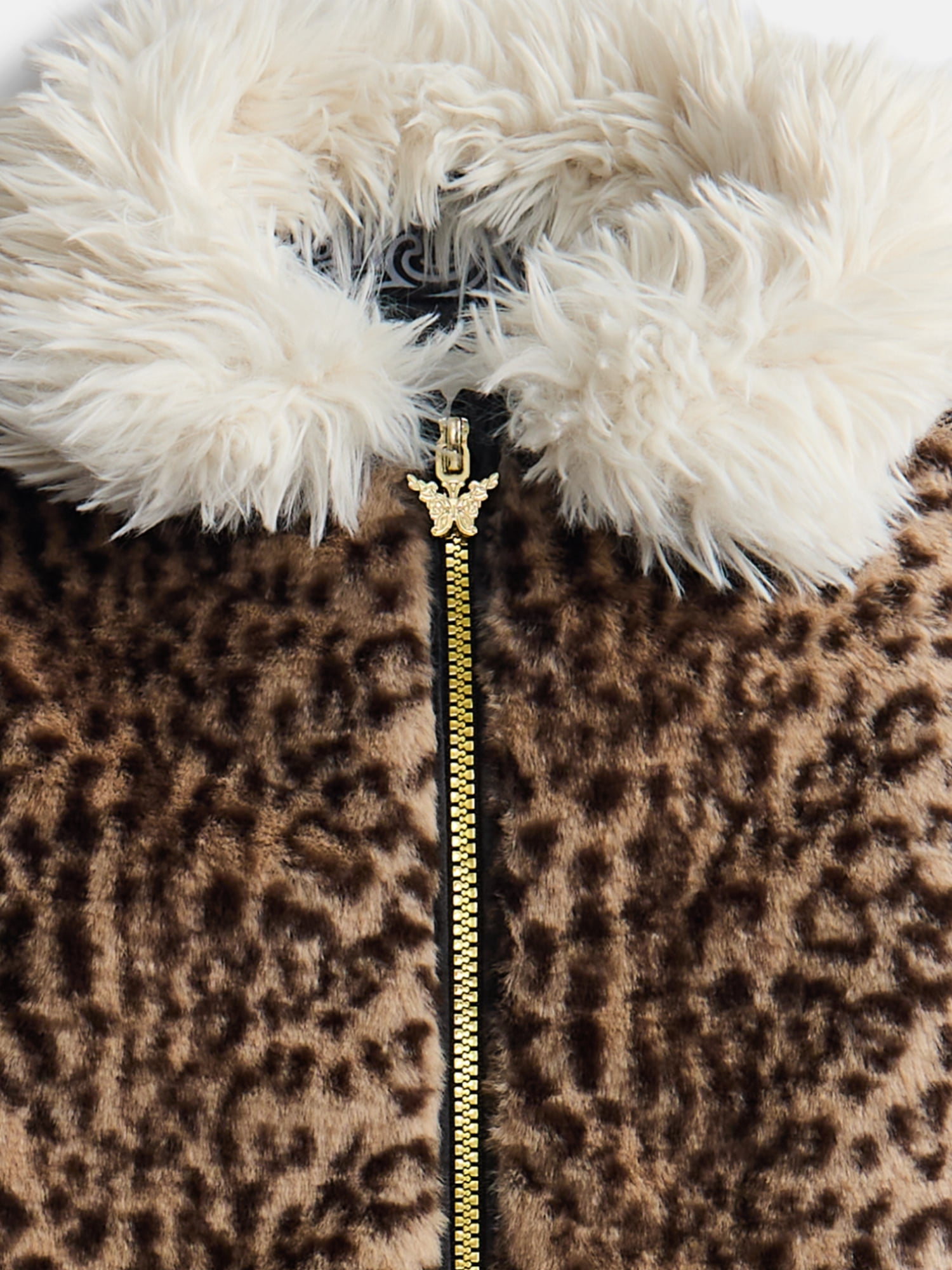 Jessica Simpson Girls Cropped Faux Fur Shaggy Jacket, Sizes XS-XXL