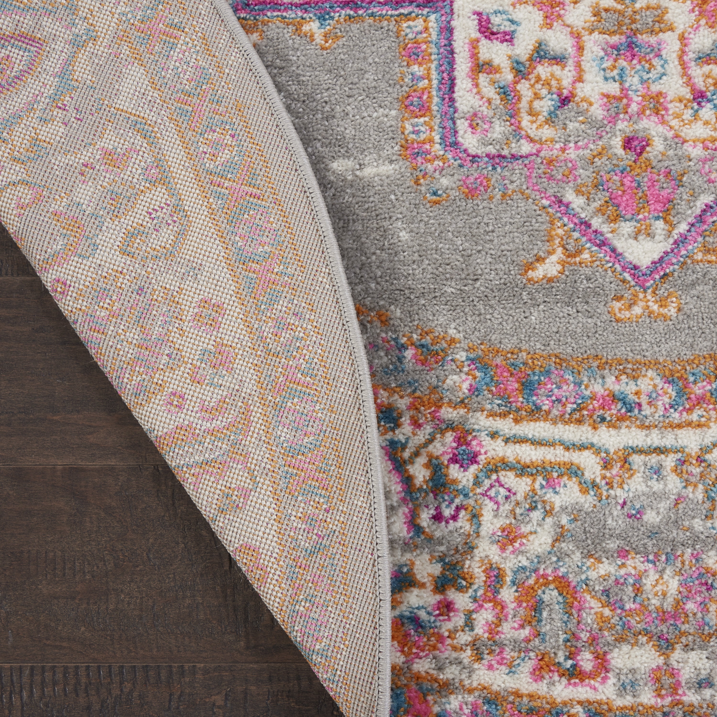 Nourison Passion Persian Grey 8' x ROUND Area Rug, (8 Round)