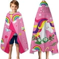 thumbnail image 5 of Hooded Towels for Kids 3-10 Years, 30''X50, Soft Thick Cotton | Absorbent Beach, Bath, Pool Swim Towels | Cover up for Girls | Pink Floral Unicorn Pink Floral Unicorn 50.00''x30.00''(3T-10Years), 5 of 7