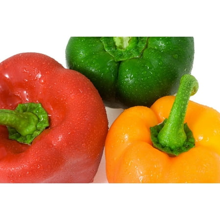 Canvas Print Drops Vegetable Food Drop Water Peppers Pepper Stretched Canvas 10 x