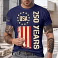 thumbnail image 2 of Leey-World 250 Anniversary Shirt 4th of July Shirts for Men Patriotic American Flag Tshirts 250th Anniversary Independence Day Tees Tops(Navy,M), 2 of 5
