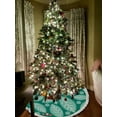 thumbnail image 4 of GZHJMY Christmas Tree Skirt, 30" Xmas Tree Skirts Christmas Holly Berries and Leaves Christmas Tree Mat for Christmas Holiday Party Ornaments, 4 of 6
