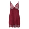 thumbnail image 5 of Gibobby Camisón de satén de seda para mujer Día de San Valentín Lencería mujer para sexy camisola miel exótica con cuello en V y frente abierto(Rojo,G), 5 of 5