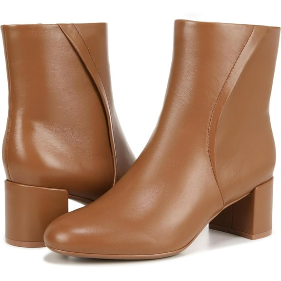 Naturalizer Womens River Heeled Ankle Boot English Tea Brown Leather 12M