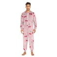 thumbnail image 3 of FORMRS Onesies Pajama for Adults Unisex Hoodie Winter Jumpsuit One Piece Sleepwear, Sizes S-2XL, Pink Cute Cherry Pattern, 3 of 7