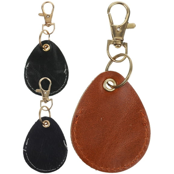 HAKIDZEL Keychain Holder Air Tag Collar Holder Leather 3Pcs 10X4.5Cm