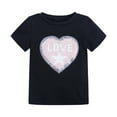 thumbnail image 1 of Ropa Para Bebé (Niño O Niña), Traje Para Niño Pequeño, Moda De Algodón, Divertida Decoloración, Corazón Con Tapa, Patrón De Lentejuelas, Camiseta Negra Odeerbi LM103-3692, 1 of 9