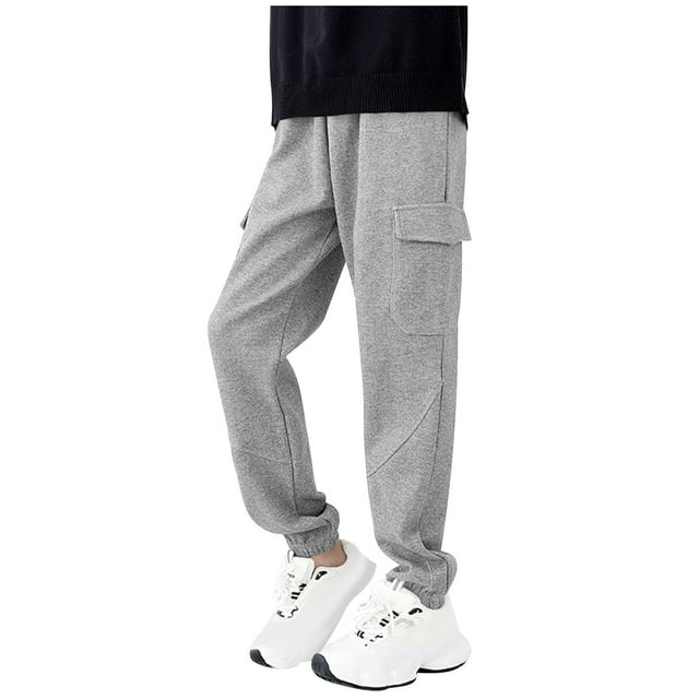 Odeerbi 6-15 Años Niños Niñas Pantalones Deportivos Cargo Pantalones Deportivos Algodón Workout Athletic Sports Jogger Pantalones Casual Joggers Con Bolsillo