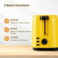 thumbnail image 6 of iSiLER 2 Slice Toaster, 1.3 Inches Wide Slot Bagel Toaster with 7 Shade Settings and Double Side Baking, Compact Bread Toaster with Removable Crumb Tray, Defrost Cancel Function Yellow, 6 of 8