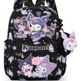 thumbnail image 2 of Mochila infantil con estampado de Diablo negro(grande), mochila escolar de 33cm con colgante de peluche para niñas., 2 of 7