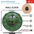 thumbnail image 3 of Vintage Green Metal Wall Clock Industrial Style Home Decor 10-Inch Silent Wooden Wall Clock, Battery Operated (AA Batteries Not Included), Artistic Home Decor, 3 of 7