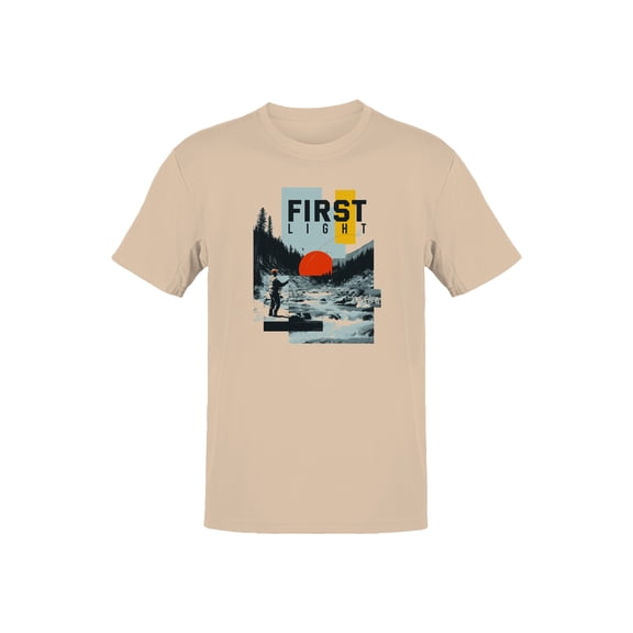 First Light Fly Fishing Landscape Men's Natural T-shirt