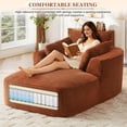 thumbnail image 5 of Muumblus Chaise Lounge Indoor, Cozy Lounge Chair Sleeper Sofa for Adults, No Assembly Required, Orange Corduroy, 5 of 9