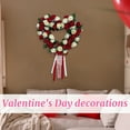 thumbnail image 6 of Heart Shaped Rose Wreath,14 in Pink Valentine’s Day Floral Wreath with Ribbons,Artificial Rose Flowers Wreaths,Heart-Shaped Garland Wreaths for Front Door,Valentine’s Day Wedding Decoration, 6 of 7
