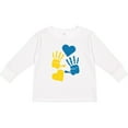 thumbnail image 3 of Inktastic Down Syndrome Awareness with Handprints and Hearts Blue and Yellow Boys or Girls Long Sleeve Toddler T-Shirt, 3 of 5