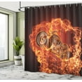 thumbnail image 4 of Ambesonne Black Orange Shower Curtain, Dangerous Motorbike, 69"Wx84"L, Dark Orange Marigold, 4 of 4