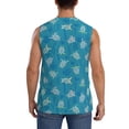thumbnail image 4 of Lsque Sea Turtle Print Men's Cotton Blend Sleeveless Muscle Shirts (S-3XL)- Moisture Wicking, Odor Protection, UPF 30+,Large, 4 of 8