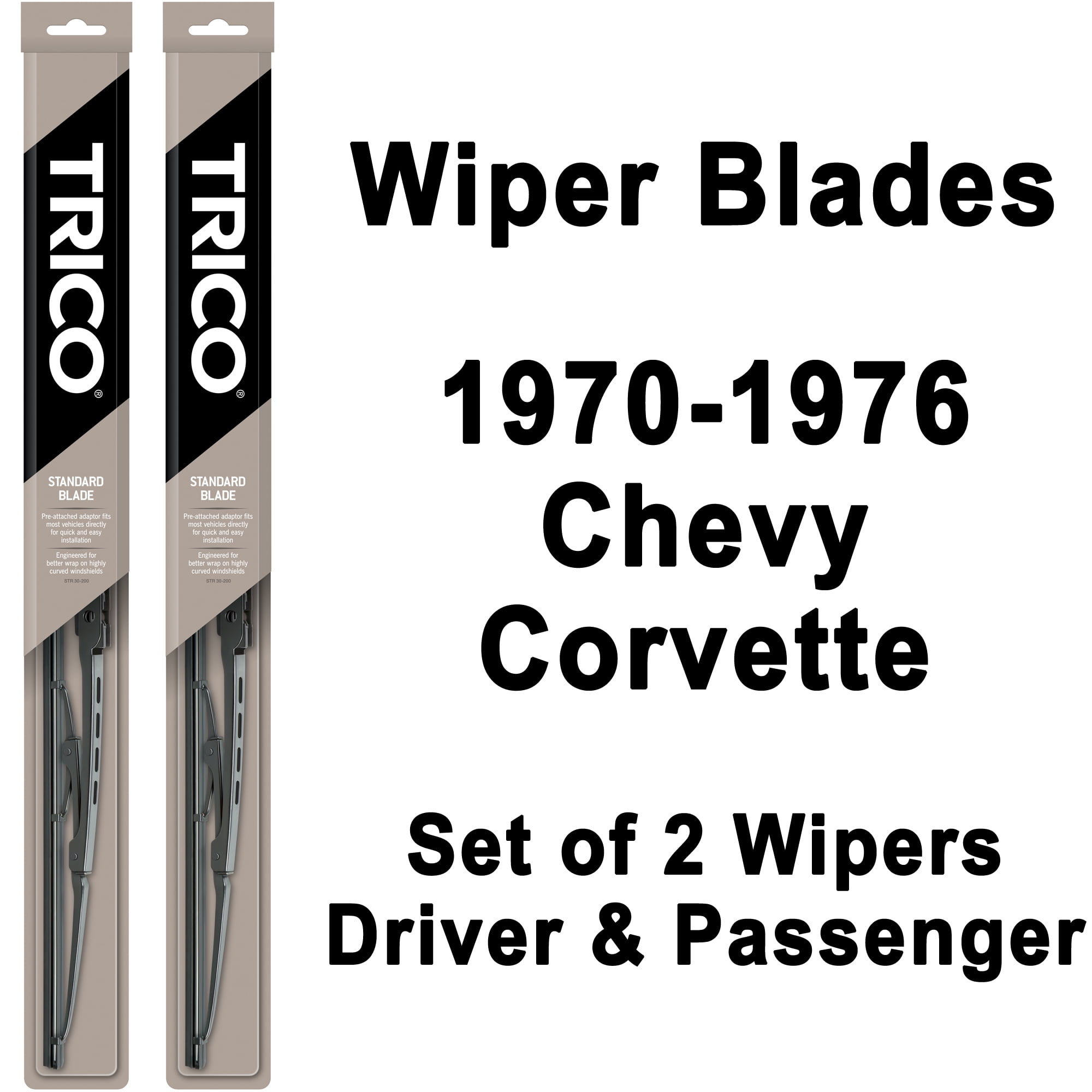 Corvette Wiper Blades (Set of 2) 1970 1971 1972 1973 1974 1975 1976