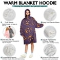 thumbnail image 5 of Wearable Oversized Blanket,Halloween Orange Pumpkins on Purple Wearable Blanket Hoodie for Adults,Cozy Hooded Blankets with Super Pockets,Super Warm Fuzzy Pullover for Women & Men, 5 of 6