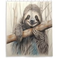 thumbnail image 2 of Coolnut Sloth on The Branch Shower Curtain Waterproof Fabric with 12 Hooks Bathroom Bath Curtain Set Polyester Fabric Machine Washable 60 x 72 Inch Home Decor, 2 of 6