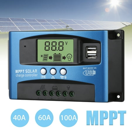 MPPT Solar Charge Controller, TSV Solar Panel Regulator Charge Controller, 12V/24V Auto Focus Tracking Solar Panels Battery Charge Controller