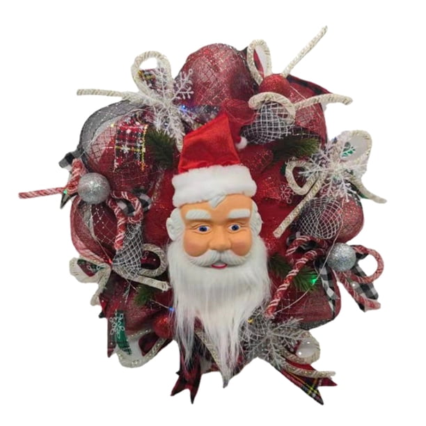 De Navidad De Papá Noel Para La Puerta Delantera Guirnalda De Lino Navidad Vacaciones Colgando Lugar Decoración Accesorios matsuzay HA039157-00