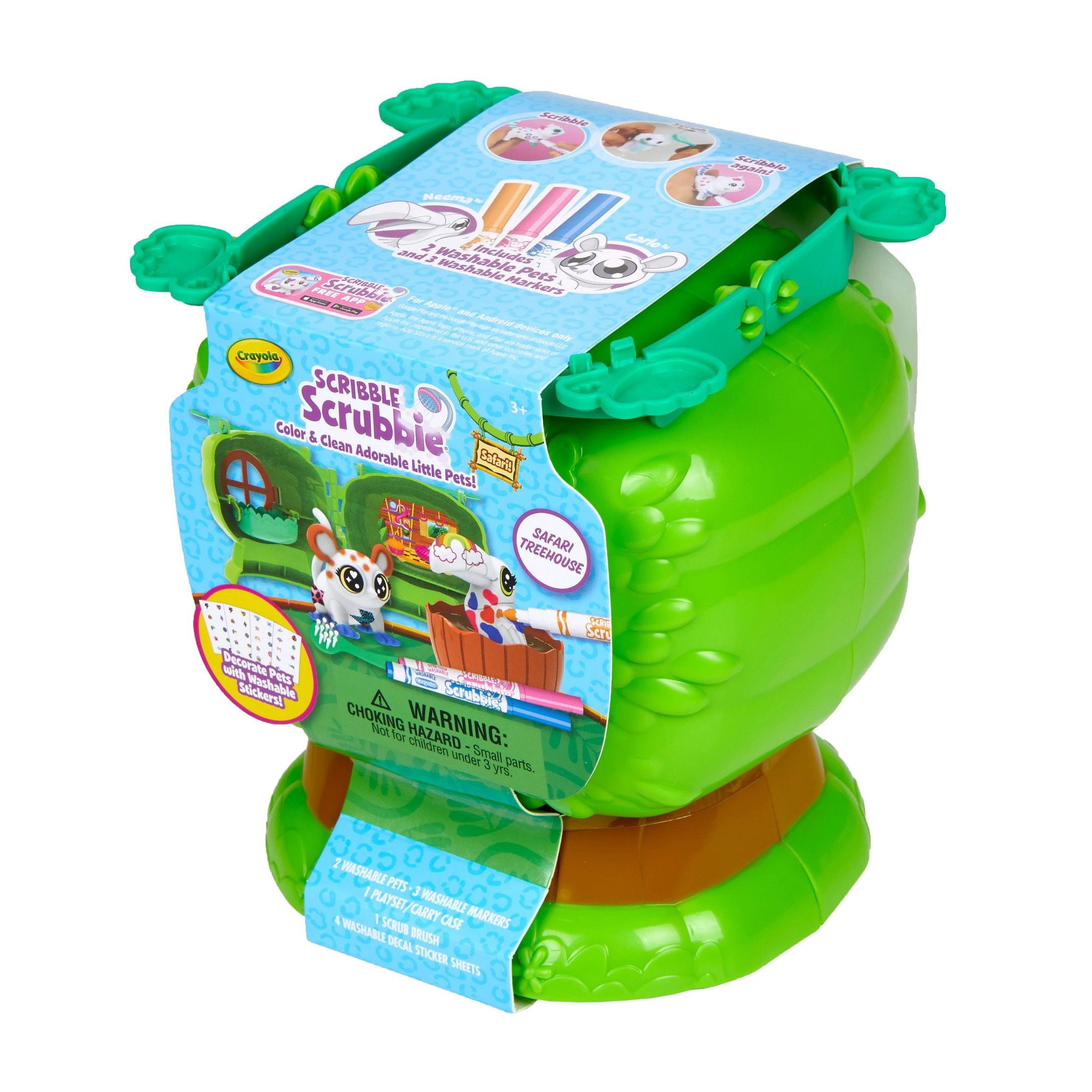 Crayola Scribble Scrubbie Pets Safari Treehouse Toy Set, Coloring Gift for Kids, Jungle Arts & Crafts