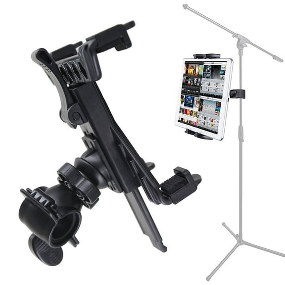 TSV Music Mic Microphone Stand Tablet Holder, Smartphone Mount Fit for iPad Air 5 4 3 2 Mini Pro, Samsung Tab, 7-11" Tablets, Phones