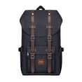 thumbnail image 1 of Mochila de viaje escolar KAUKKO para universidad flexible con portátil para 15", 22L (Oxford/Negro) KAUKKO K1023-black, 1 of 5
